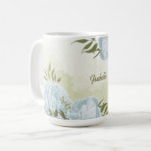 romantische Blumen & grüne Blätter botanisch Kaffeetasse (Vorderseite Links)