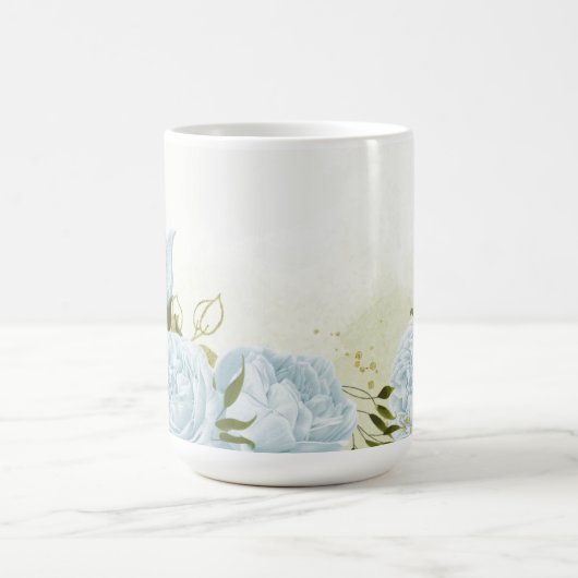 romantische Blumen & grüne Blätter botanisch Kaffeetasse (Mittel)