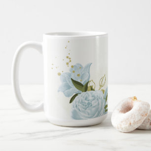 romantische Blumen & grüne Blätter botanisch Kaffeetasse