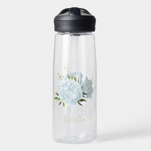 romantische Blumen & grüne Blätter botanisch Trinkflasche (Vorne)