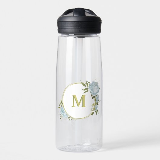 romantische Blumen & grüne Blätter botanisch Trinkflasche (Vorne)