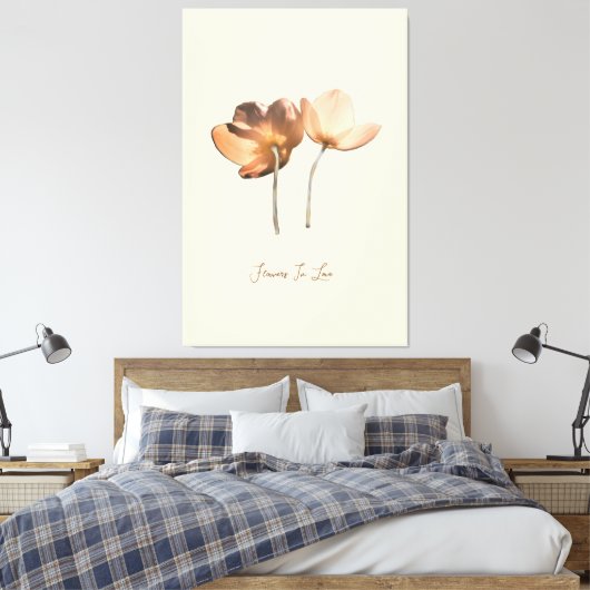 Romantische Blumen in Liebe – Botanische Fantasy B Leinwanddruck (Insitu (Schlafzimmer))
