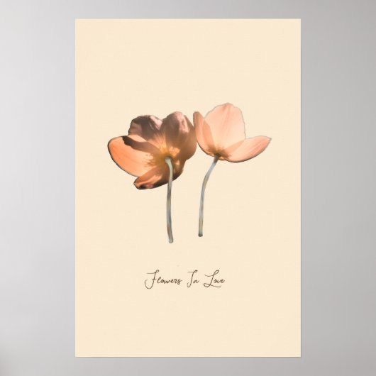 Romantische Blumen in Liebe – Botanische Fantasy B Poster (Vorne)