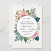 Romantische Blumen & Minimalistische Hochzeit Save The Date (Vorderseite)