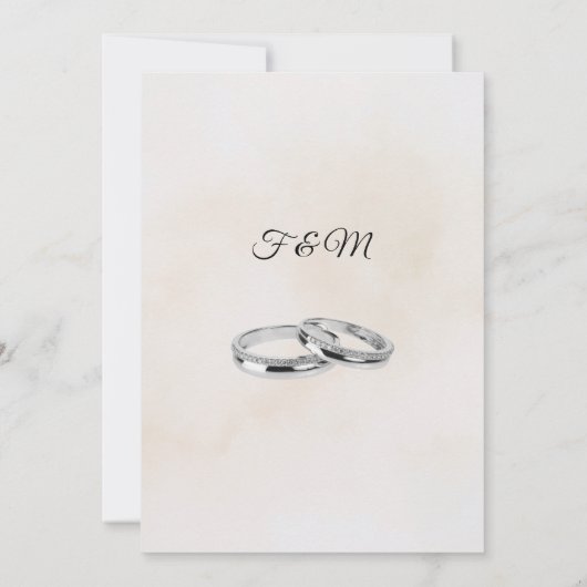 Romantische Blumen & Minimalistische Hochzeit Save The Date (Rückseite)