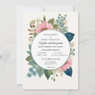 Romantische Blumen & Minimalistische Hochzeit Save The Date