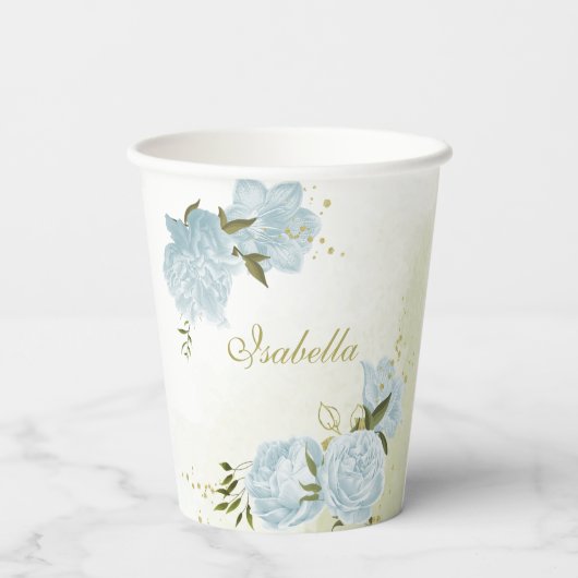 romantische Blumen Pappbecher (Rückseite)