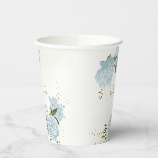 romantische Blumen Pappbecher (Links)