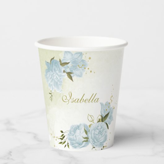 romantische Blumen Pappbecher (Vorderseite)