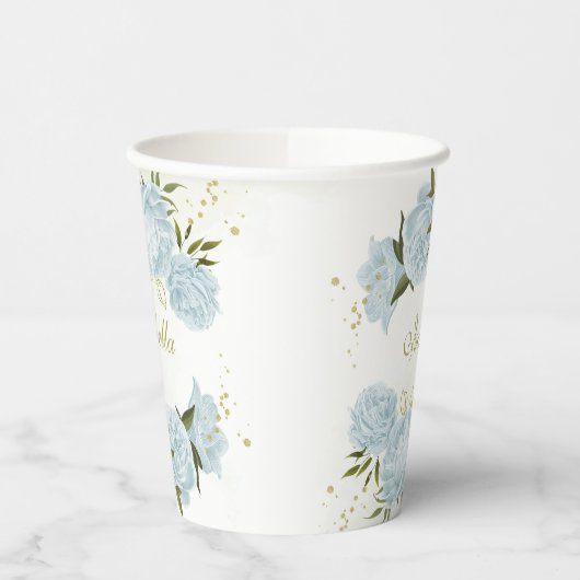 romantische Blumen Pappbecher (Links)