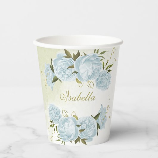 romantische Blumen Pappbecher (Vorderseite)