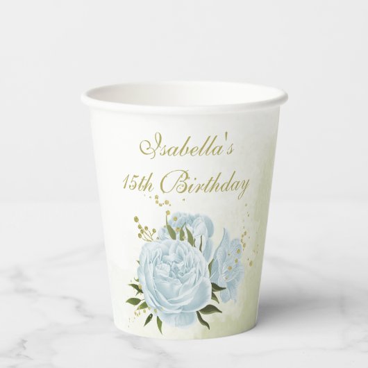 romantische Blumen Pappbecher (Rückseite)