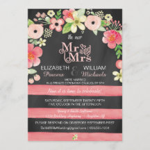 Romantische Blumen-Post-Hochzeitsempfangs-Einladun
