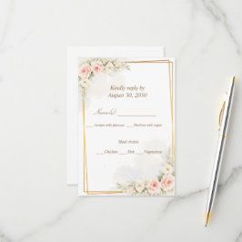 Romantische Blumen-RSVP-Karte Dusty Blush Pfingstr RSVP Karte