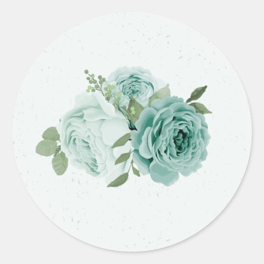 romantische Blumen Runder Aufkleber (Vorderseite)