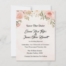 Romantische Blumen-Save-the-Date-Karte