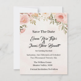 Romantische Blumen-Save-the-Date-Karte Save The Date
