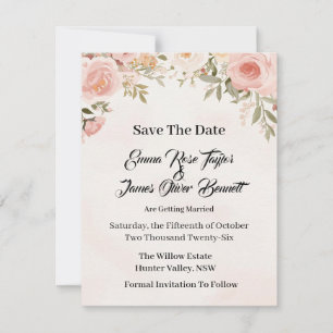 Romantische Blumen-Save-the-Date-Karte Save The Date