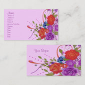 Romantische Blumen Visitenkarte (Vorne/Hinten)