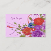Romantische Blumen Visitenkarte (Rückseite)