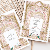 Romantische Blumenarschhochzeit mit Peakocks Einladung