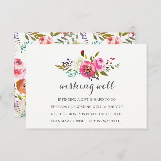 Romantische Blumenbeete Brunnen-Karten Begleitkarte (Vorne/Hinten)