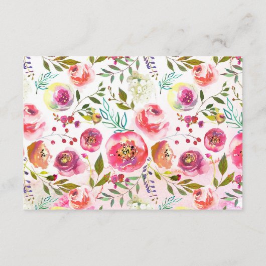 Romantische Blumenbeete Brunnen-Karten Begleitkarte (Rückseite)