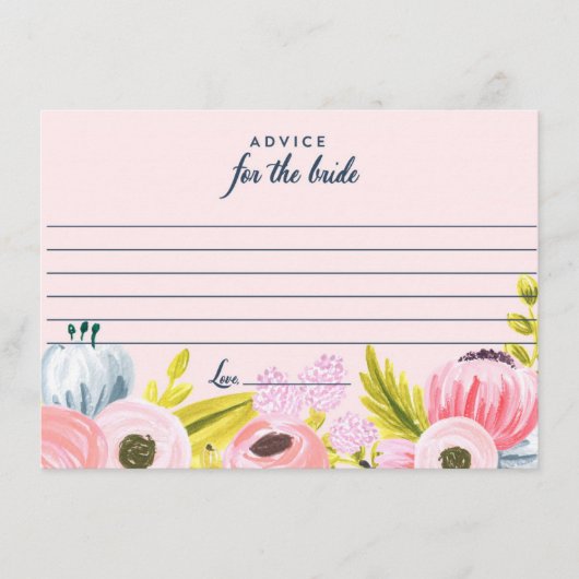 Romantische Blumenberatung für die Bride Cards Hinweiskarte (Vorderseite)