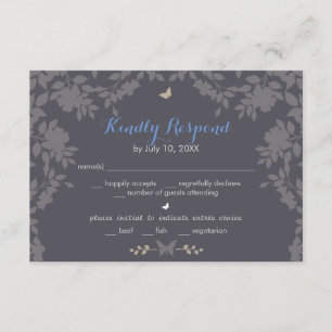 Romantische Blumenborder   Hochzeits-RSVP RSVP Karte