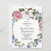 Romantische Blumenbouquet Bridesmaids Luncheon Einladung (Vorderseite)