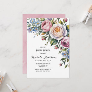 Romantische Blumenbouquet Brunch & Bubbly Einladung
