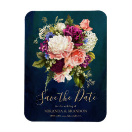 Romantische Blumenbouquet Emerald Green Gold Hochz Magnet