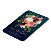 Romantische Blumenbouquet Emerald Green Gold Hochz Magnet (Linke Seite)