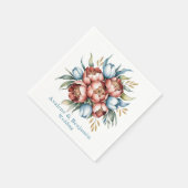 Romantische Blumenbouquet: Hochzeiten von Peonies  Serviette (Ecke)