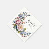 Romantische Blumenbouquet Wedding Serviette (Ecke)