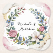 Romantische Blumenbouquet Wedding Untersetzer (Vorderseite)