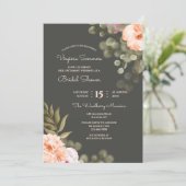 Romantische Blumendusche Einladung (Stehend Vorderseite)