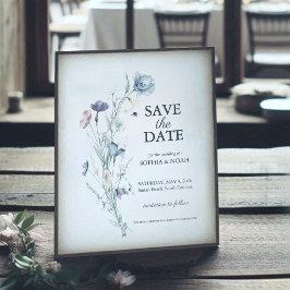 Romantische Blumenfarbkarte Save the Date Einladung