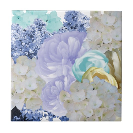 Romantische Blumenfliese Fliese (Vorderseite)