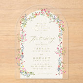 romantische Blumengarten Hochzeit Acryleinladungen (Vorderseite)