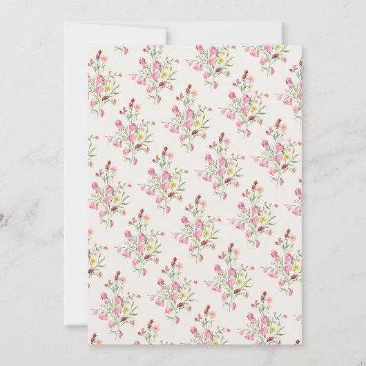 romantische Blumengarten Hochzeit Einladung (Rückseite)