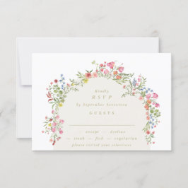 romantische Blumengarten Hochzeit RSVP Karte