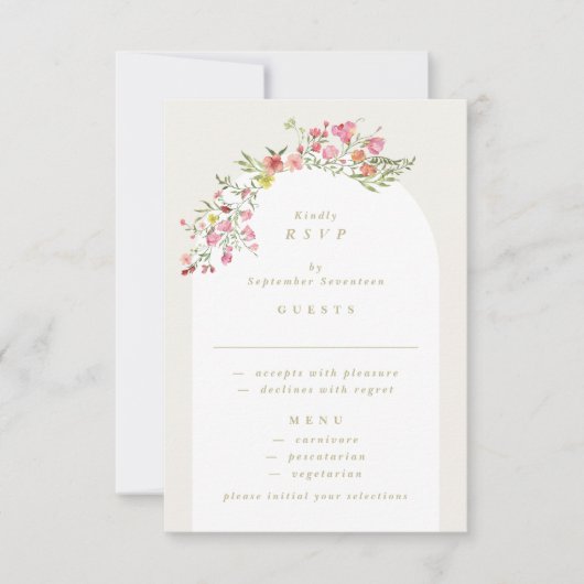 romantische Blumengarten Hochzeit RSVP Karte (Vorderseite)