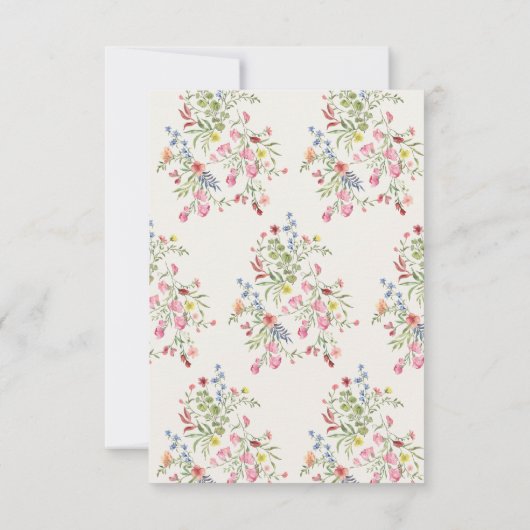 romantische Blumengarten Hochzeit RSVP Karte (Rückseite)