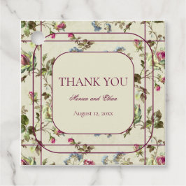 Romantische Blumengarten Rose Jahrgang Hochzeit Geschenkanhänger