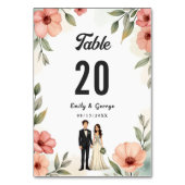 Romantische Blumengartenbräune und Hochzeitsfeier Tischnummer (Rückseite)
