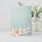 Romantische Blumengerichte UAWG RSVP Karte (Stehend Vorderseite)