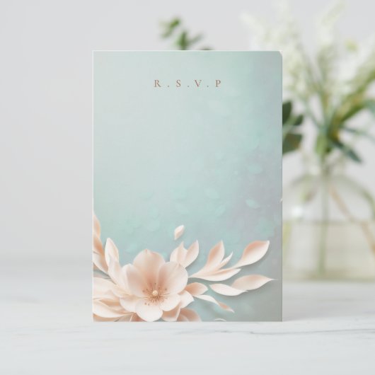 Romantische Blumengerichte UAWG RSVP Karte (Stehend Vorderseite)