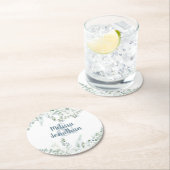 Romantische blumengeschmückte Blume Hochzeit Runder Pappuntersetzer (Vor Ort)