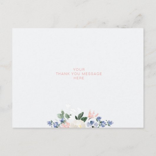 Romantische blumengeschmückte Trauzeugin danke Einladungspostkarte (Rückseite)